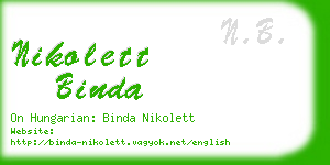 nikolett binda business card